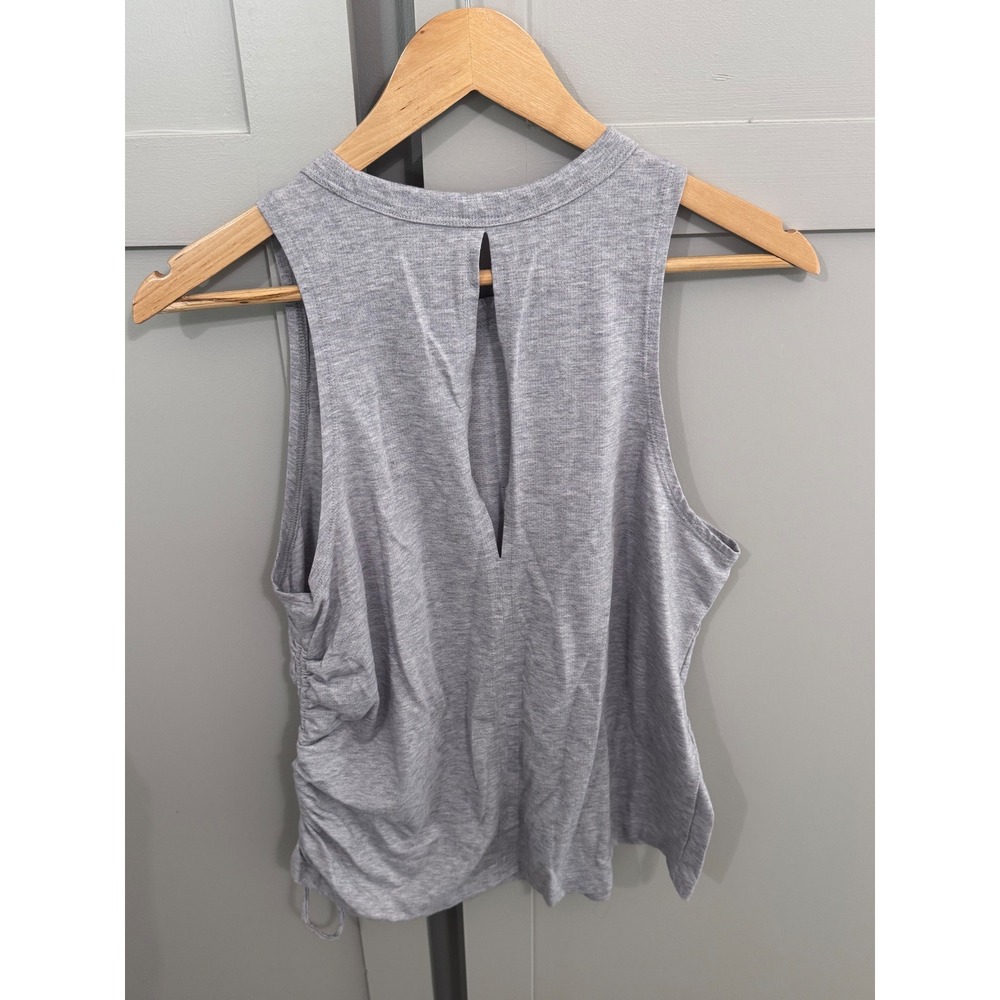 Nike Dri-FIT Womens Gray Ruched Side Keyhole Back Performance Tank Top Size M - Picture 2 of 5